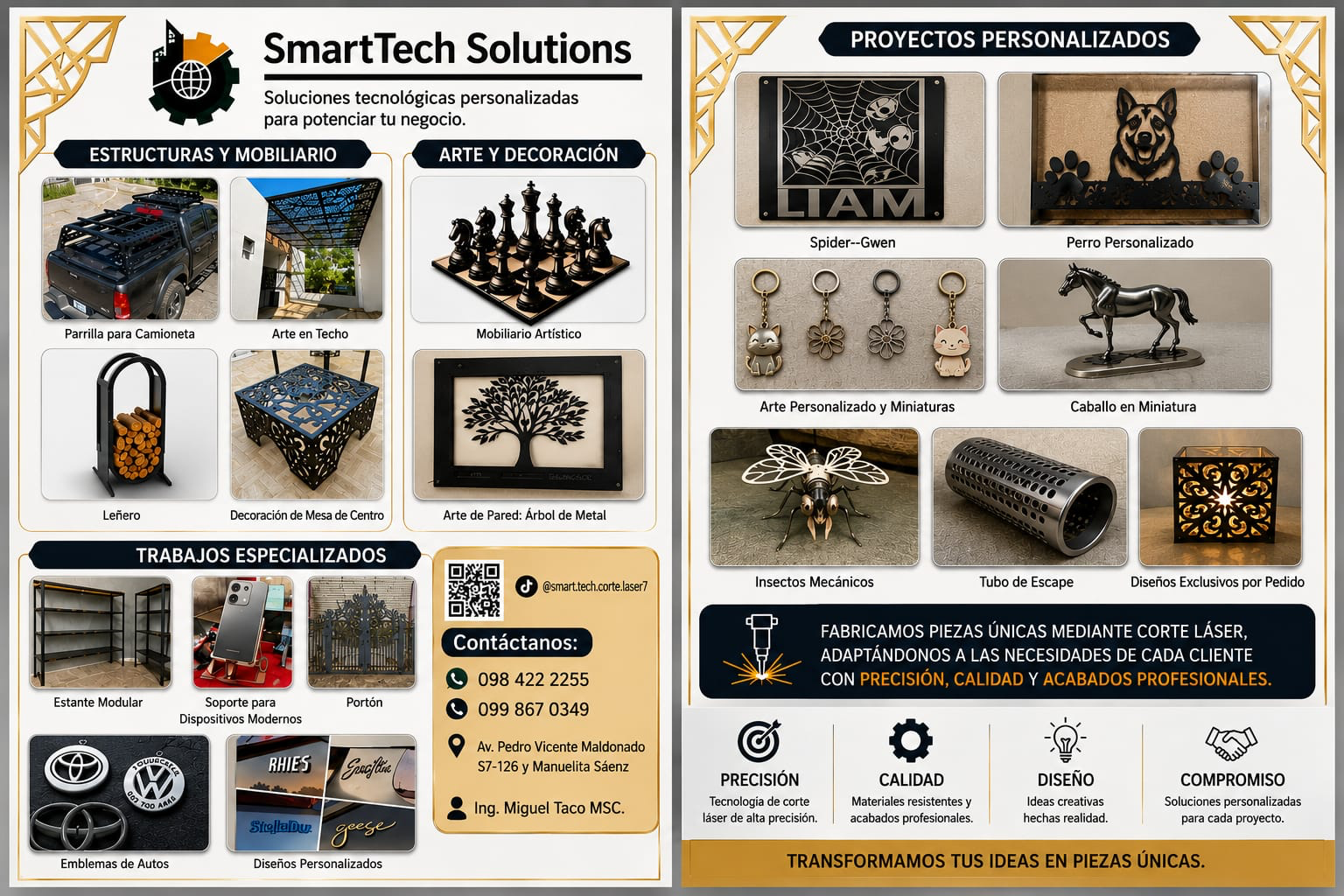 Servicios de fabricación y logos metálicos